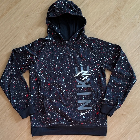 NIKE 3BRAND BY RUSSELL WILSON BIG BOYS SPECKLED PRINT FLEECE HOODIE SZ LARGE - Picture 2 of 12